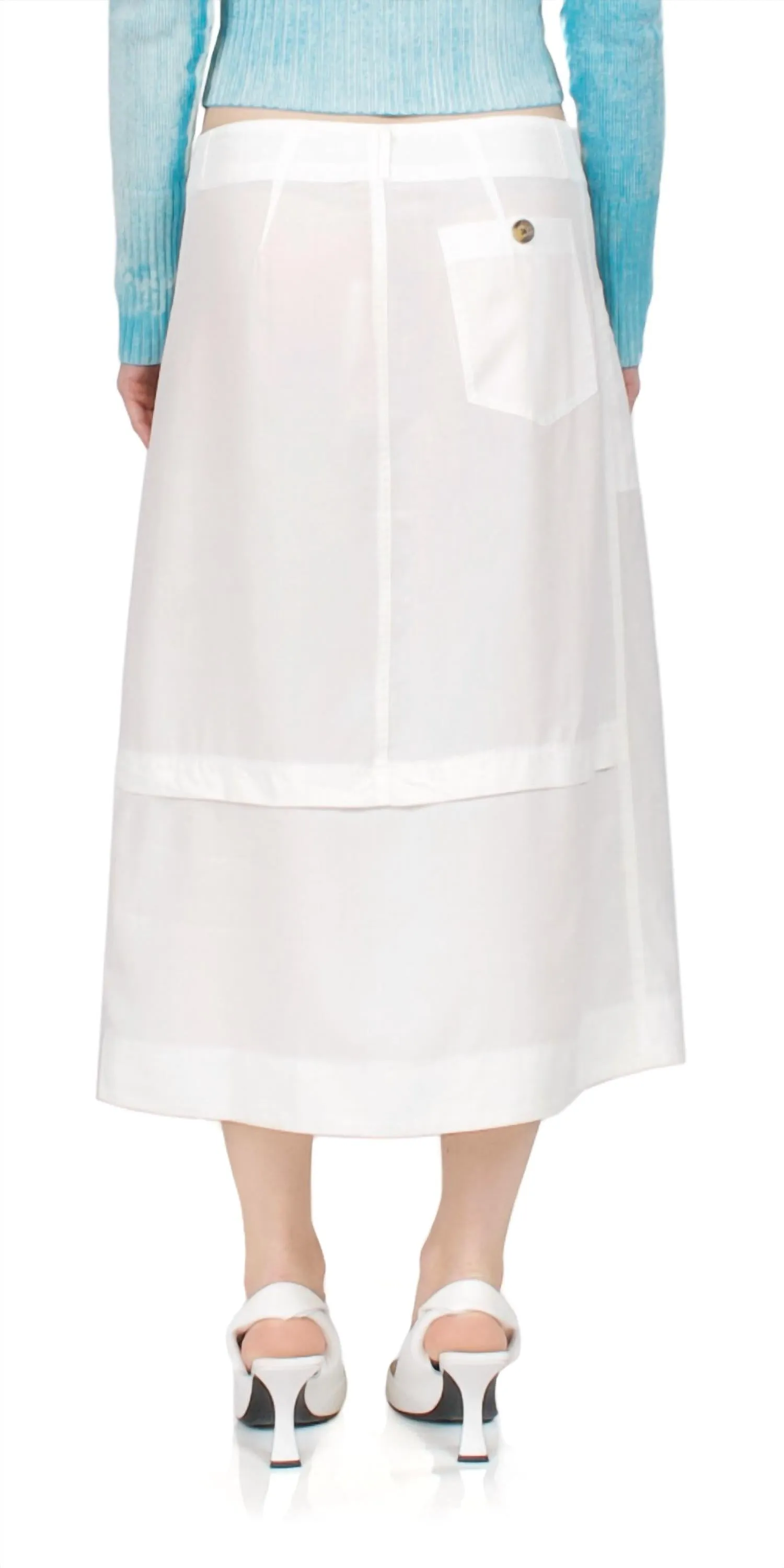 Dino Midi Skirt In White