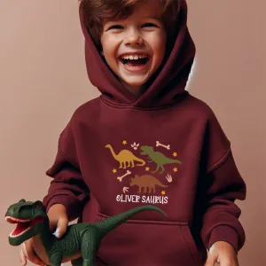 Dino Roar Personalised Kids Hoodie boys fashion clearance