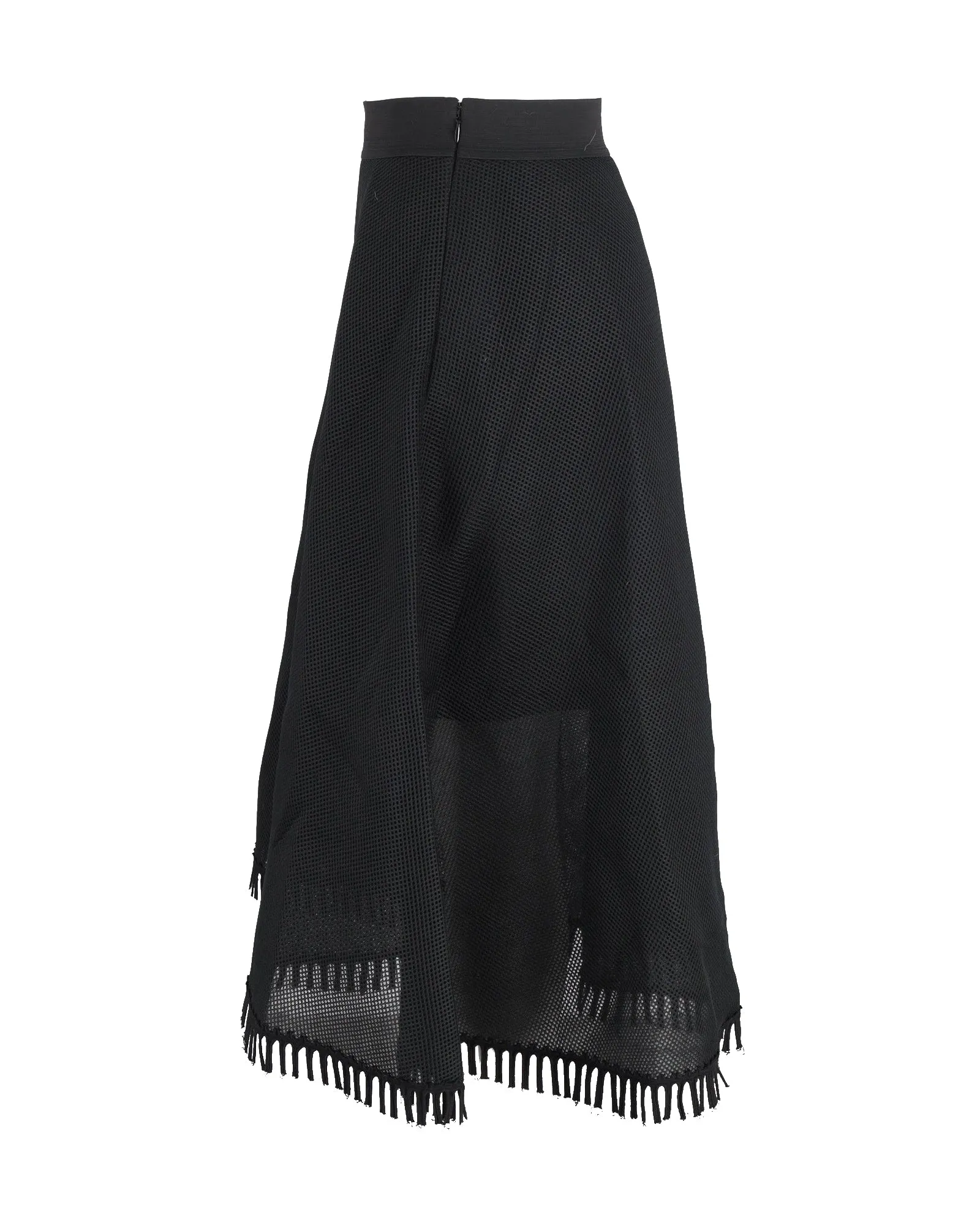 DKNY Mesh Midi Skirt in Black Polyester