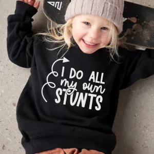 Do My Own Stunts Kids Black Sweatshirt boys apparel promo code