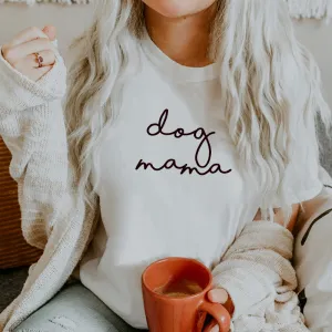 Dog Mama Retro Script T-Shirt (MRK X) mum blouses clearance