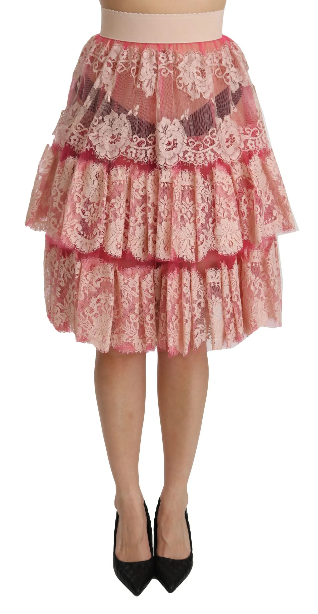 Dolce & Gabbana Elegant Lace High-Waist Women's Skirt