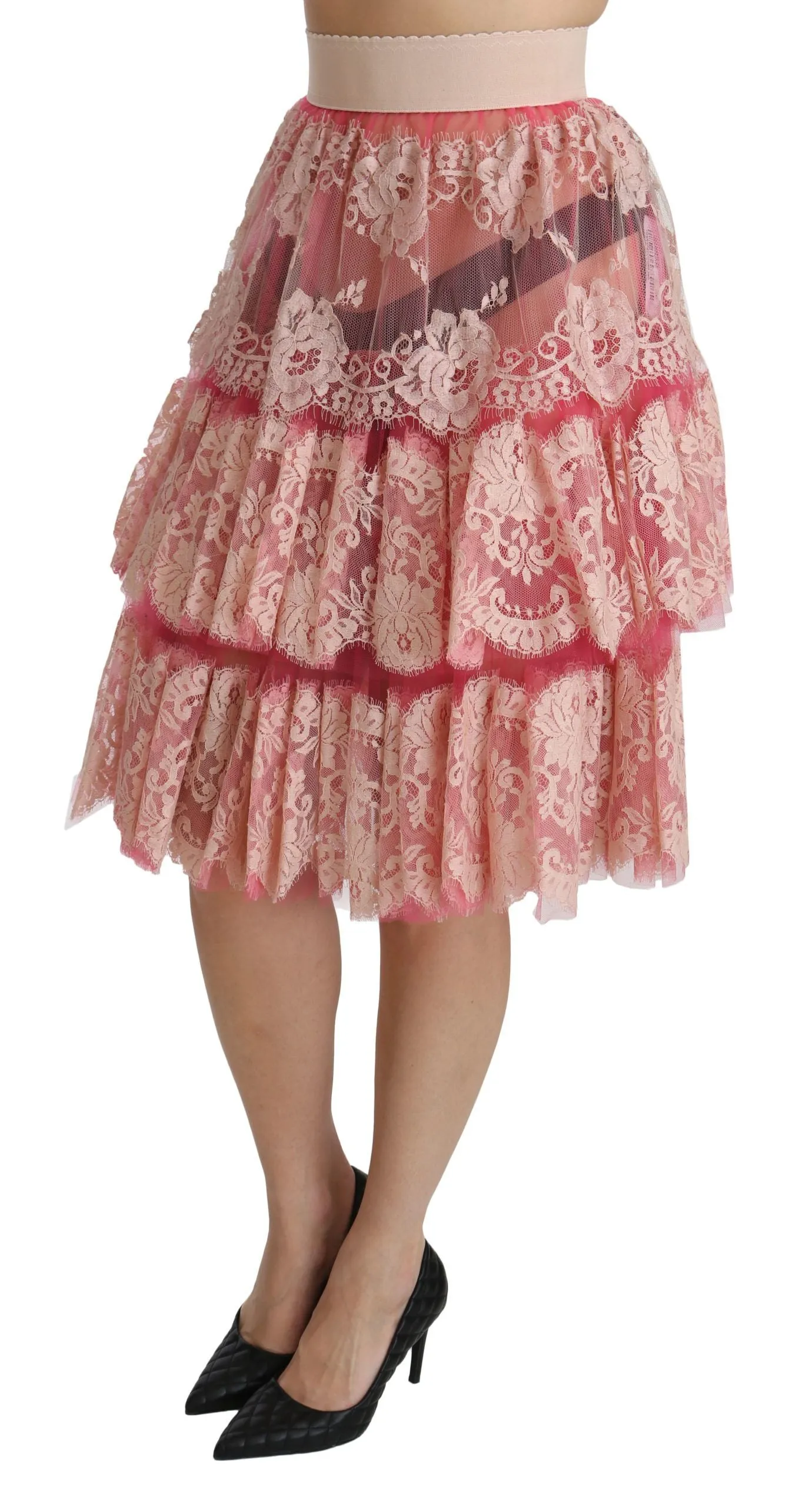 Dolce & Gabbana Elegant Lace High-Waist Women's Skirt