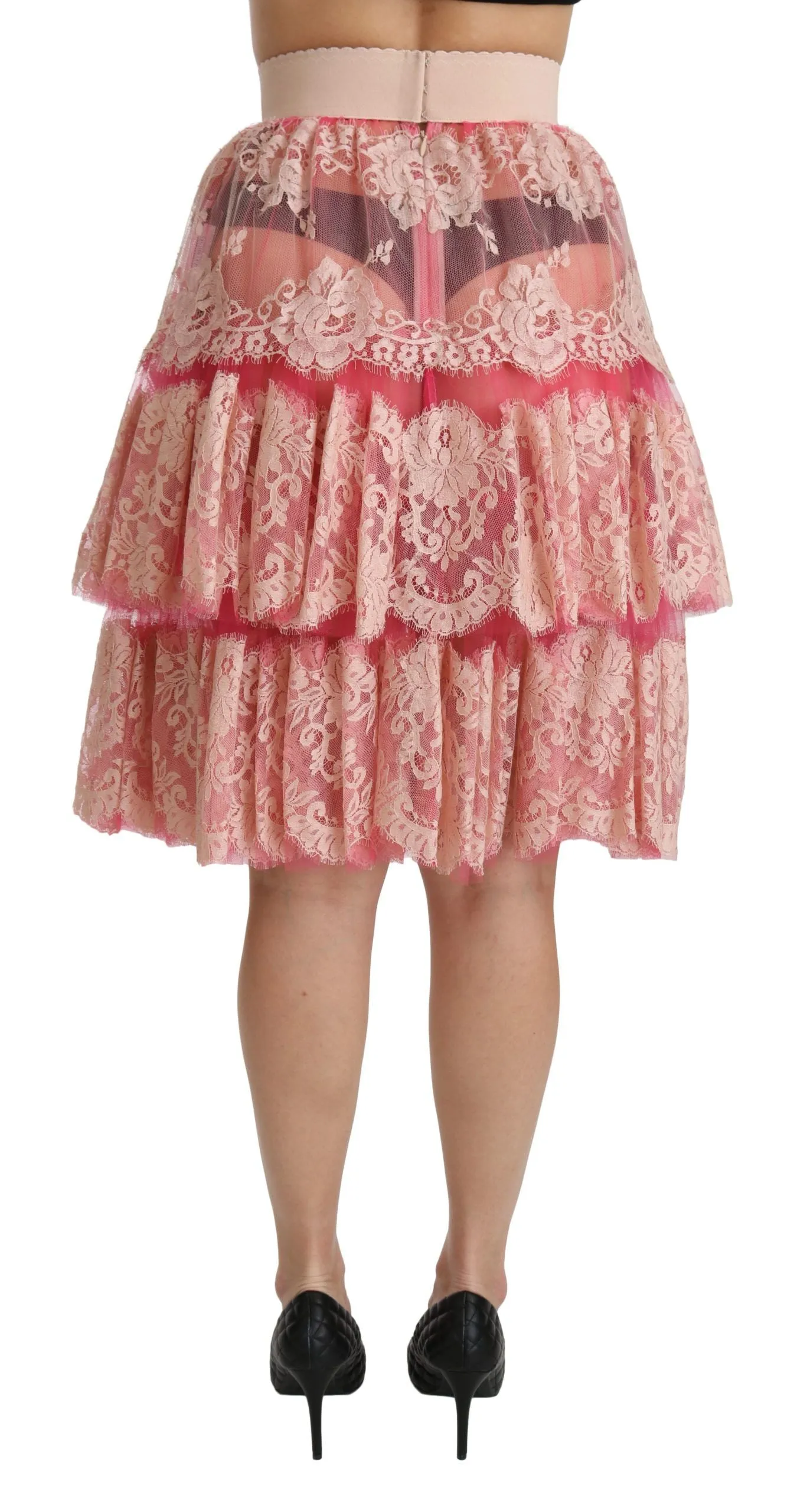 Dolce & Gabbana Elegant Lace High-Waist Women's Skirt