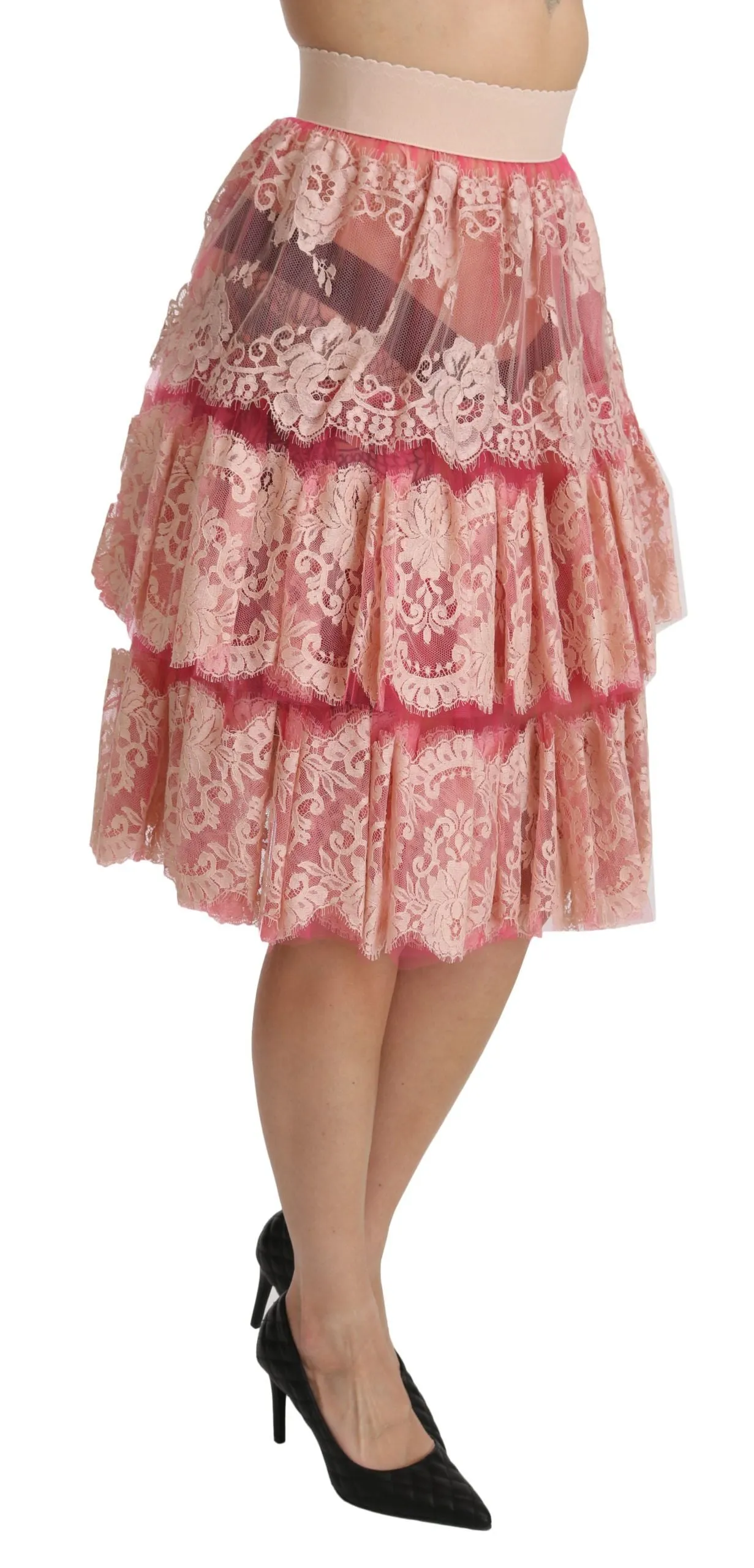 Dolce & Gabbana Elegant Lace High-Waist Women's Skirt