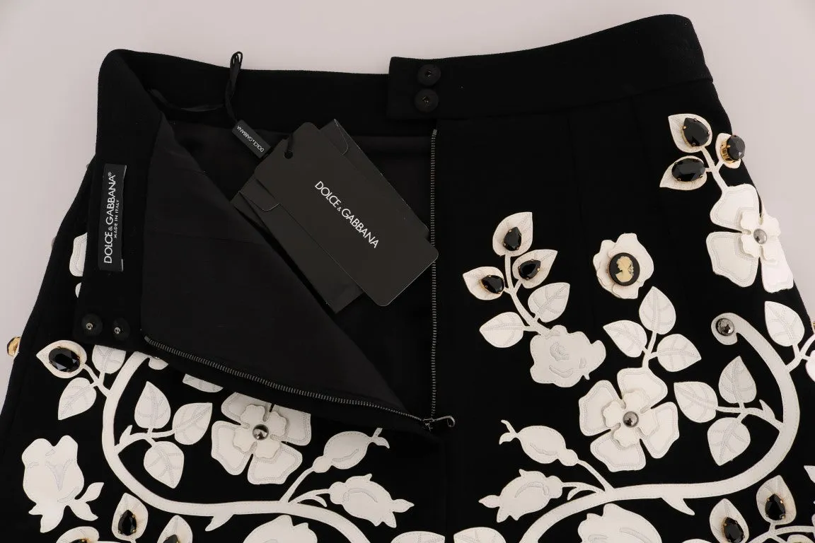 Dolce & Gabbana  Floral Baroque Crystal Pencil Women's Skirt