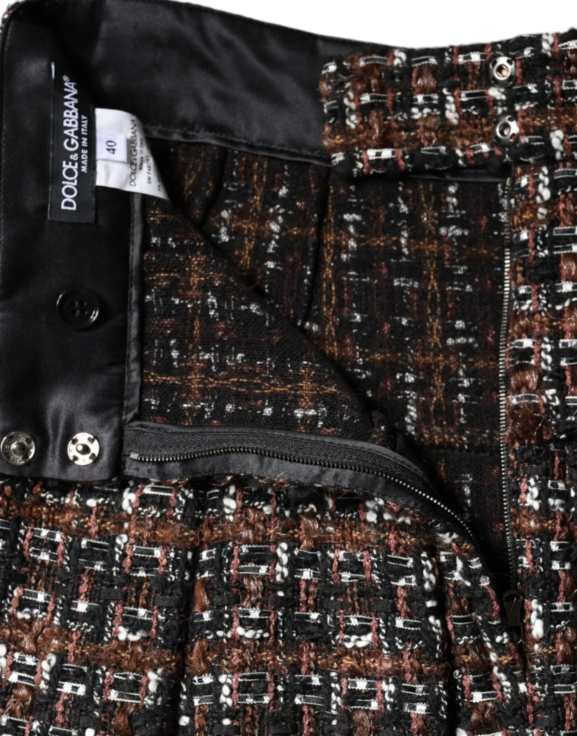 Dolce & Gabbana multi High Waist Tartan Tweed A-line Mini Women's Skirt