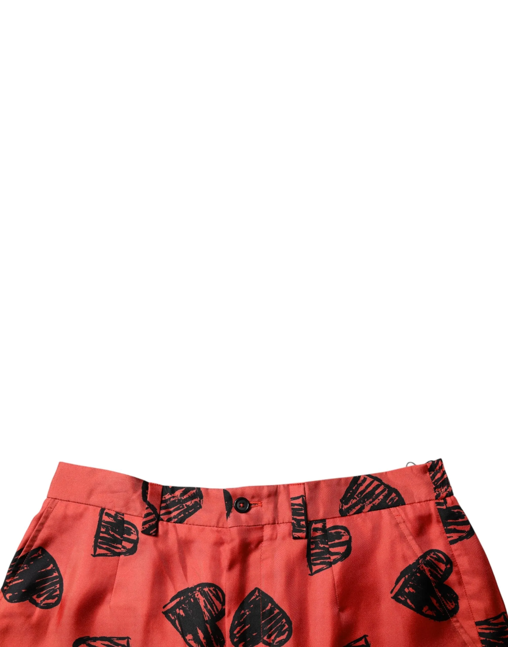 Dolce & Gabbana Silk Heart Print Bermuda Men's Shorts (Pre-Owned)