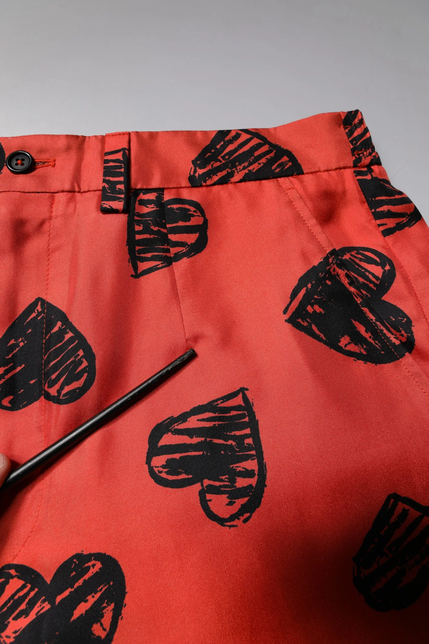 Dolce & Gabbana Silk Heart Print Bermuda Men's Shorts (Pre-Owned)