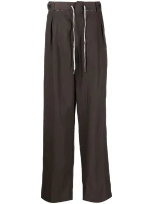 Drawstring Straight-Leg Trousers cheap bottoms online shop