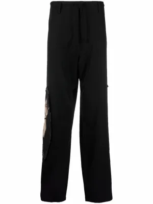 Drawstring Straight-Leg Trousers cheap bottoms online shop