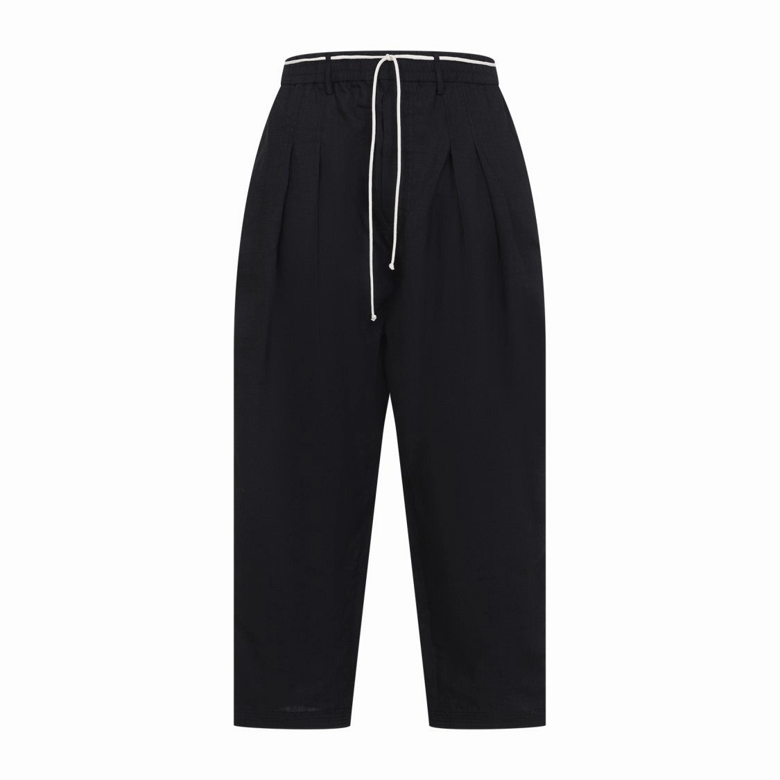 Drawstring Black Linen Pants