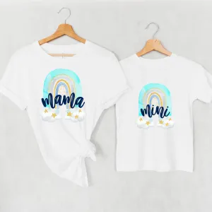 Dreamy Rainbow Mama & Mini White T-Shirts nursing tops best deals