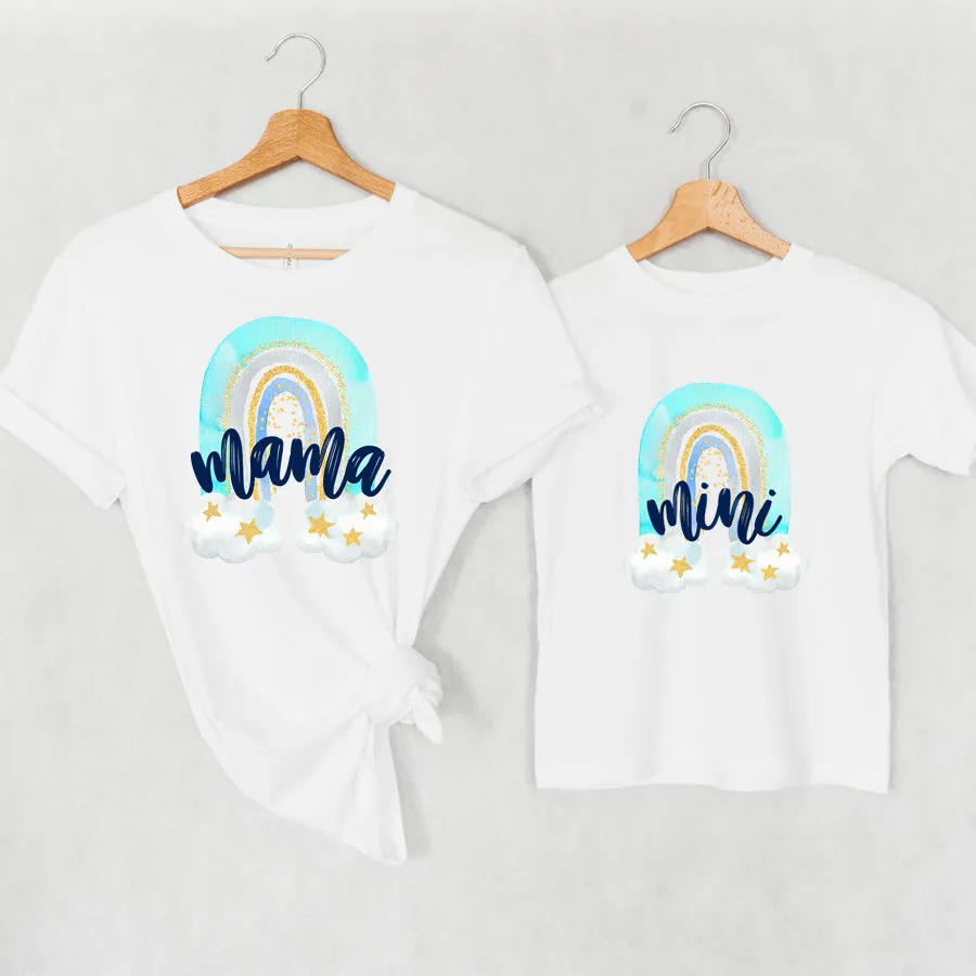 Dreamy Rainbow Mama & Mini White T-Shirts nursing tops best deals