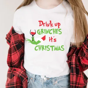 Drink Up Grinches Christmas White T-Shirt maternity dresses promo