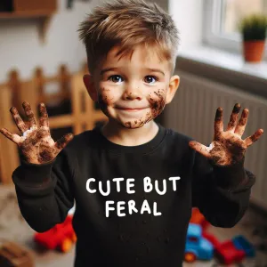 Drive Mum Crazy Cute But Feral Kids Sweatshirt girls skirts clearance
