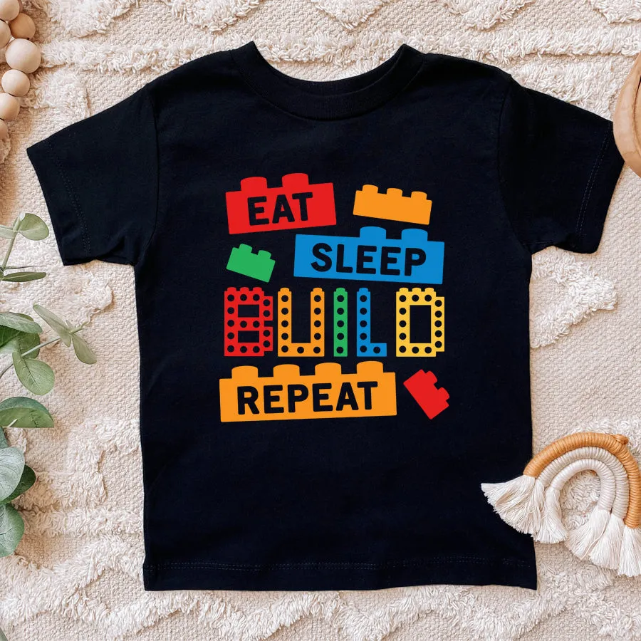 Eat Sleep Build Repeat Lego T-Shirt boys apparel promo code
