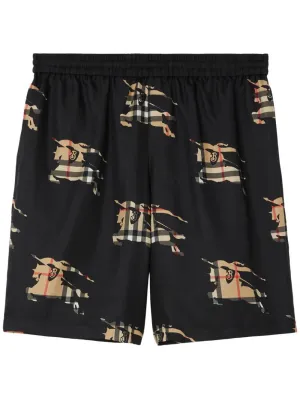 Ekd-Print Elasticated Silk Shorts cheap mens pants online
