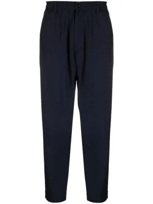 Elasticated-Waistband Tapered Trousers cheap bottoms online shop