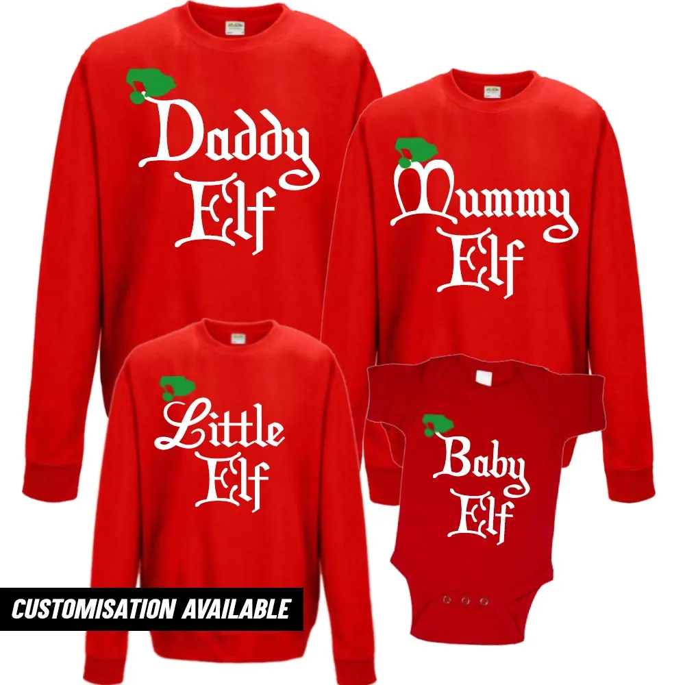 Elf Family Matching Christmas Sweatshirts (MRK X) dad jeans best price