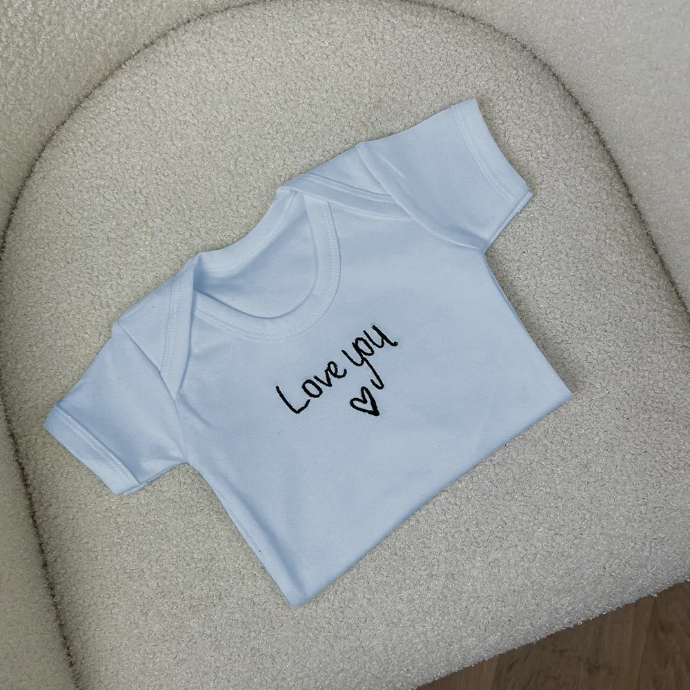 Embroidered Handwriting Baby Vest
