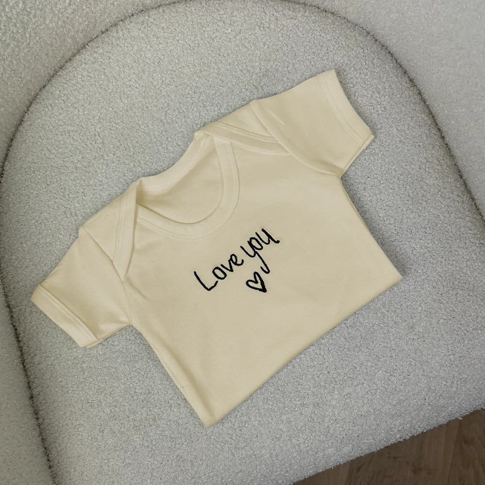 Embroidered Handwriting Baby Vest