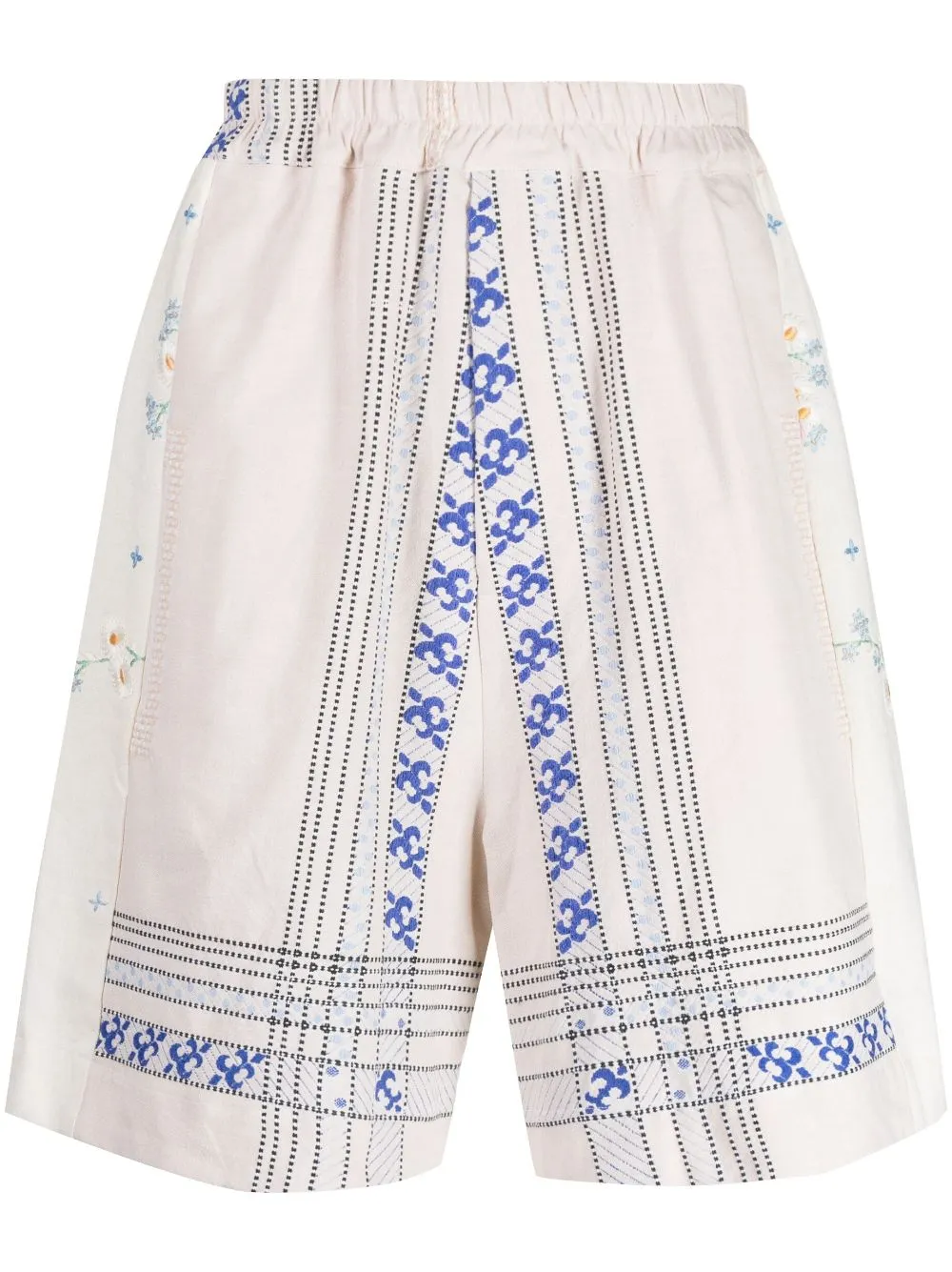Embroidered Linen Drop-Crotch Shorts cheap mens pants online