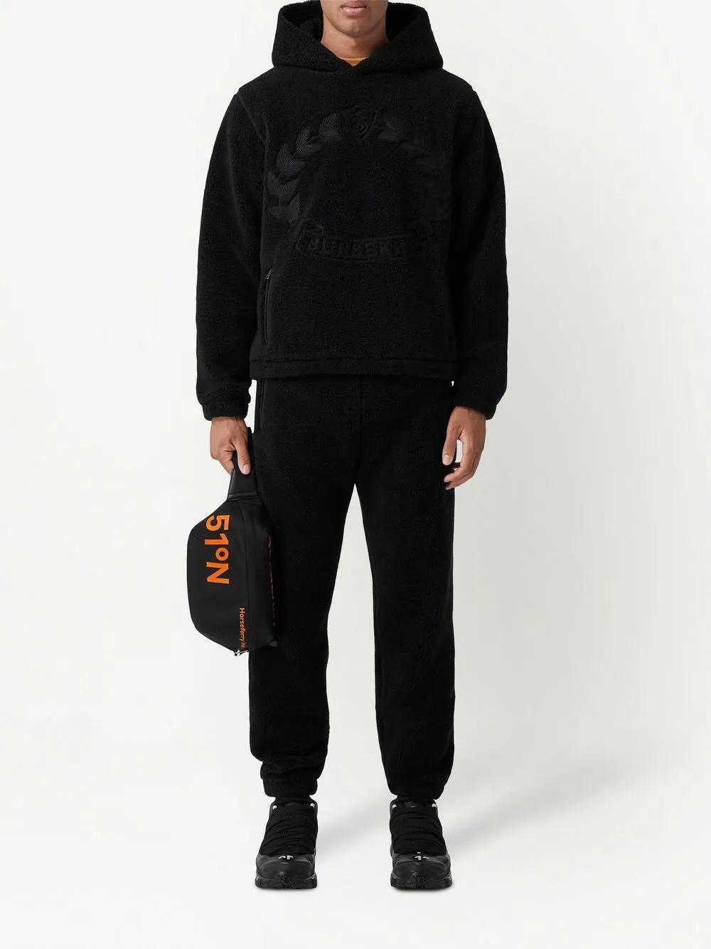 Embroidered-Logo Fleece Track Pants