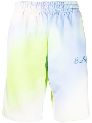 Embroidered-Logo Tie-Dye Shorts cheap mens pants online
