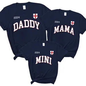 England Gameday Daddy, Mama & Mini T-Shirts Navy daddy outfits clearance