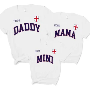 England Gameday Daddy, Mama & Mini T-Shirts White daddy outfits clearance
