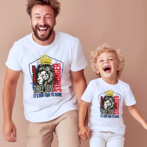 England Lions Stronger Matching White T-Shirts daddy outfits clearance
