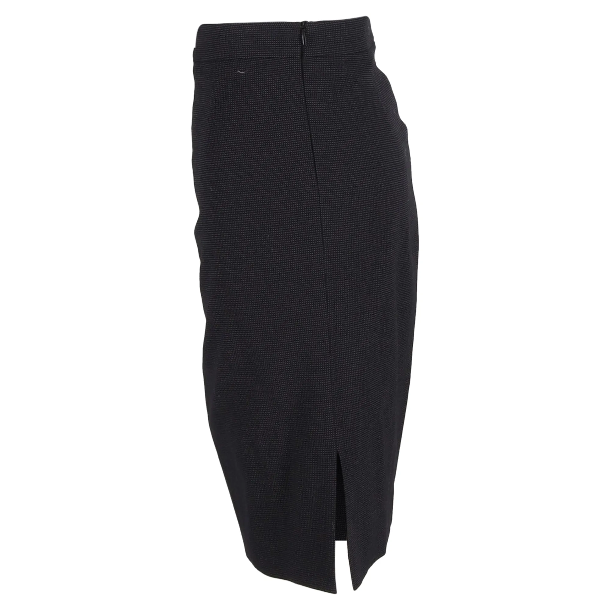 Escada A-Line Below-The-Knee Skirt in Black Wool