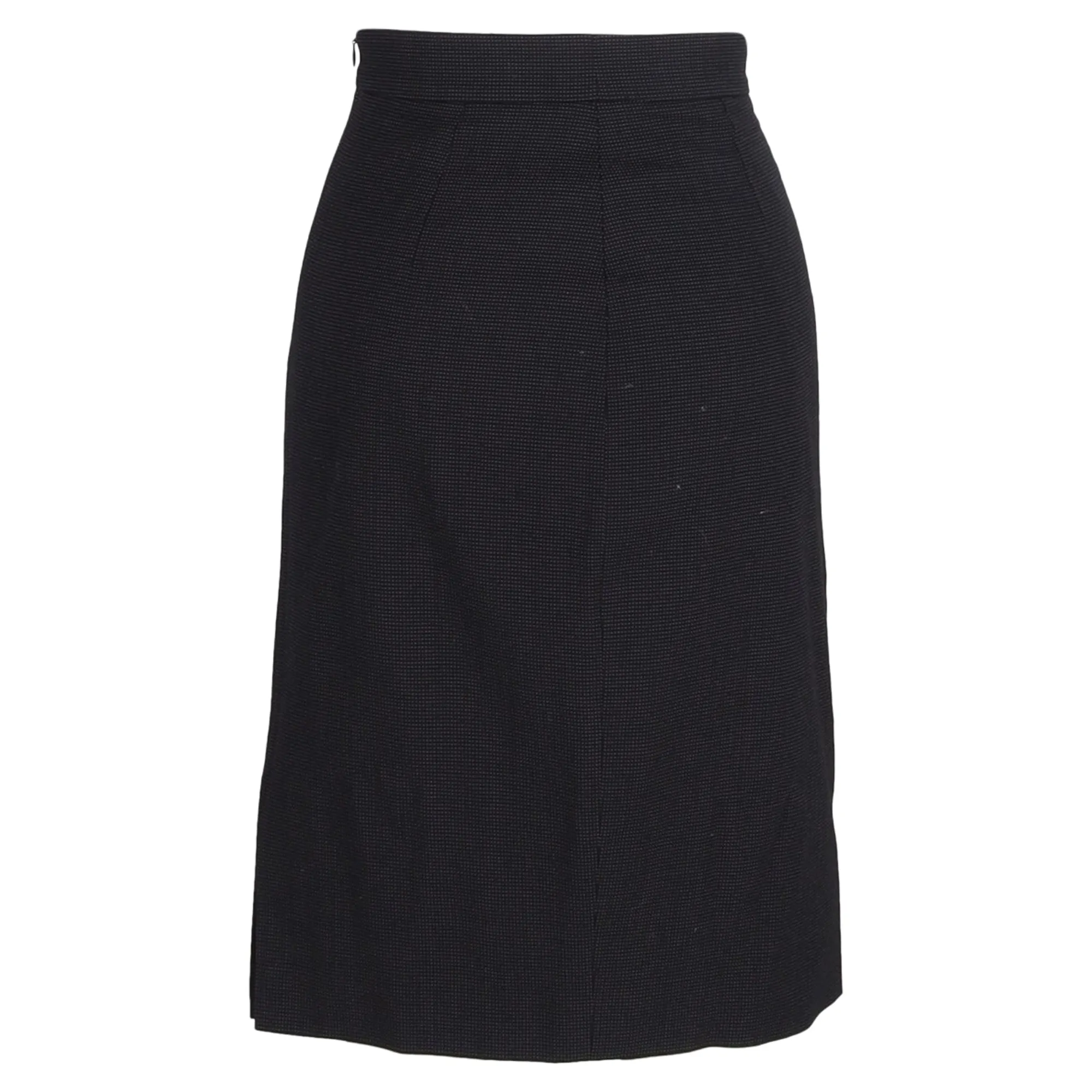 Escada A-Line Below-The-Knee Skirt in Black Wool
