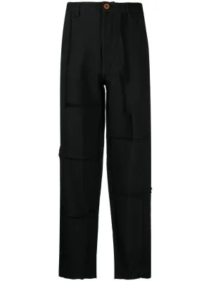 Exposed-Seam Straight-Leg Trousers cheap bottoms online shop