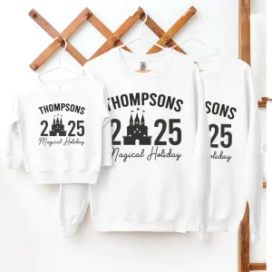 Family Magical Trip Personalised Name & Year Sweatshirts dad fashion outlet