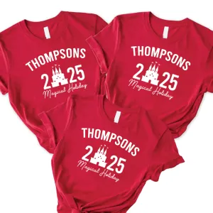 Family Magical Trip Personalised Name & Year T-Shirts dad fashion outlet