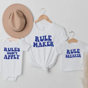 Family Rules Matching White T-shirts & Baby Vest pregnancy clothes clearance