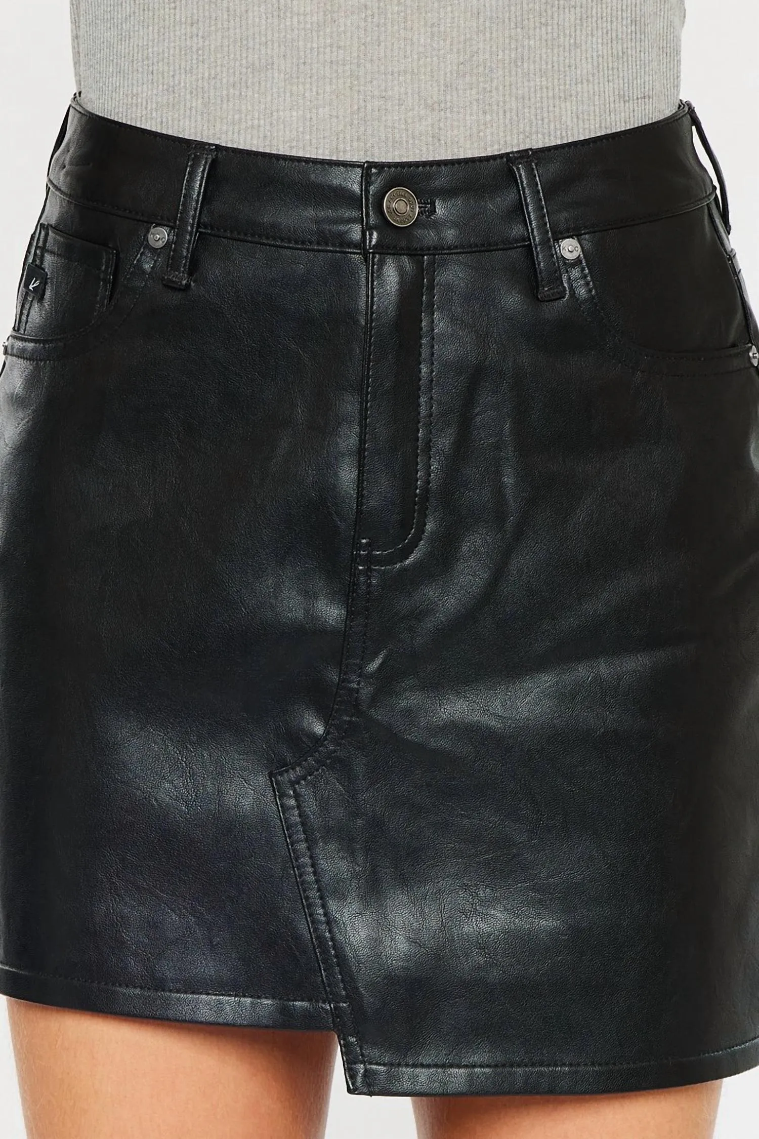 Faux Leather Skirt In Black