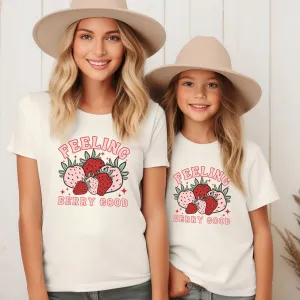 Feeling Berry Good Mum Matching T-Shirts- White nursing tops best deals