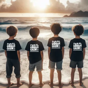 Feral Cousin Crew Front & Back Graphic Tee- Black girls jeans best deals