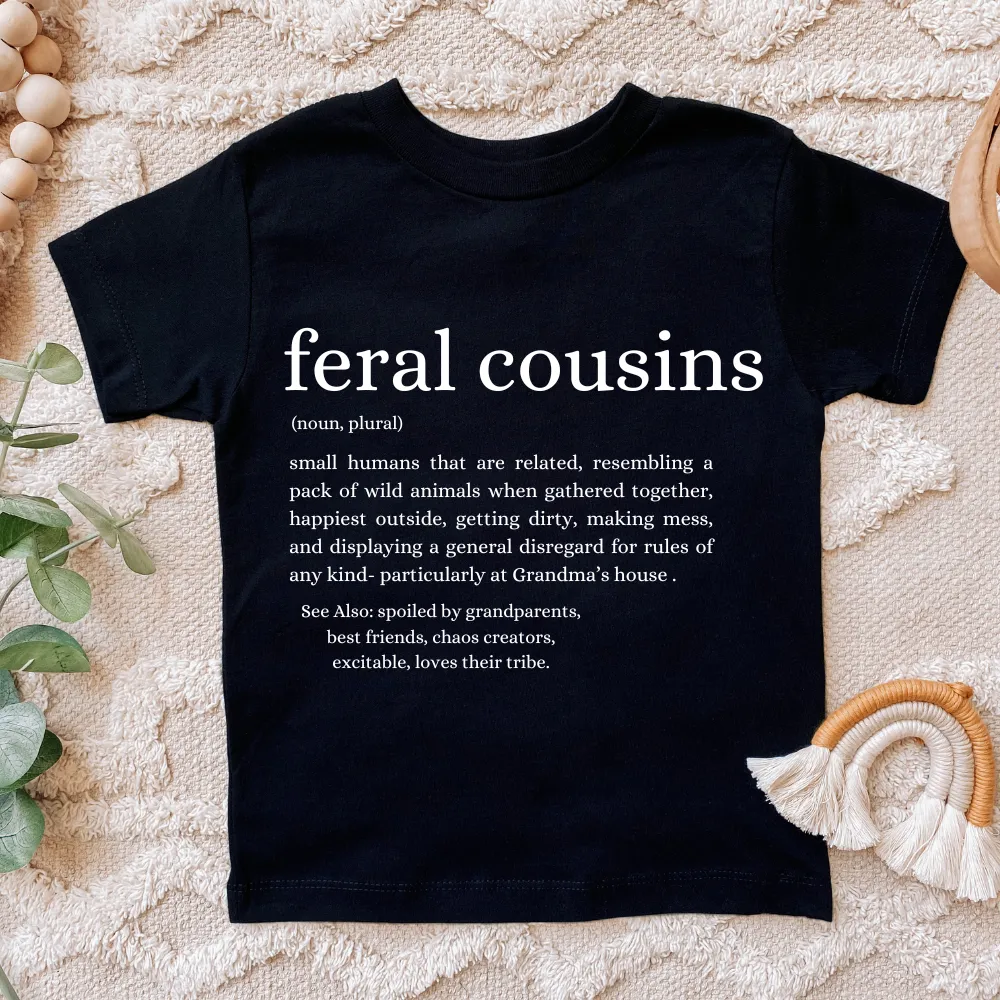 Feral Cousins Definition Kids Tee boys apparel promo code