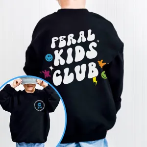 Feral Kids Club Front & Back Graphic Sweatshirt boys fashion clearance