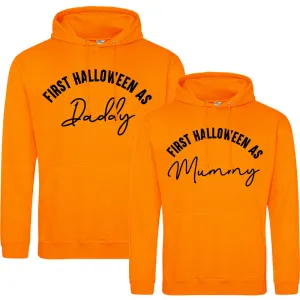 First Halloween As Mummy & Daddy Script Orange Hoodies (MRK X) dad jeans best price