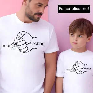 Fist Bump- Personalised Daddy & Kid Matching T-Shirts White dads clothes cheap