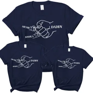 Fist Bumps x 2- Personalised Daddy & Kid Matching T-Shirts Navy fathers day sale outfits