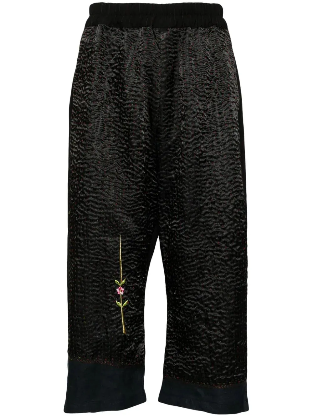 Floral-Embroidered Cropped Trousers cheap bottoms online shop