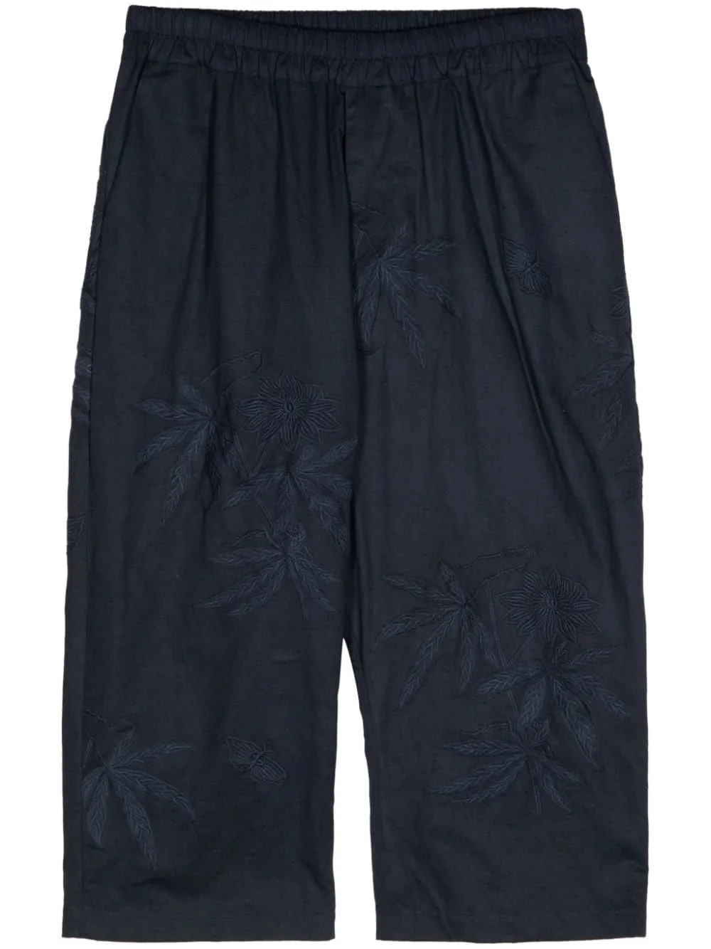 Floral-Embroidered Cropped Trousers cheap bottoms online shop