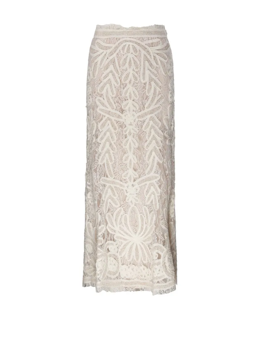 Floral Lace Maxi Skirt