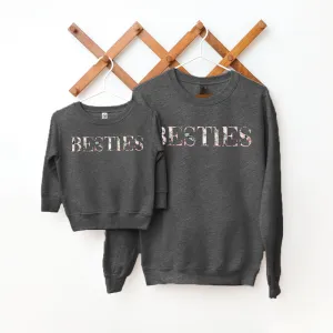 Floral Vogue Besties Matching Sweatshirts discount mum dresses